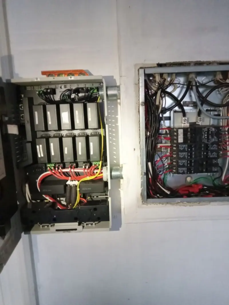 Electrical panel upgrade completed for Security Camera Wiring in Bedford